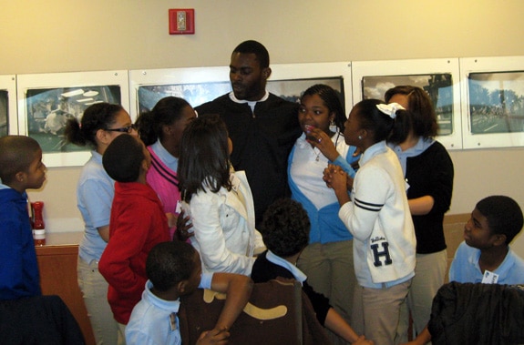 Surprise encounter for reporters